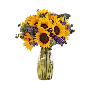 a vase with yellow flowers